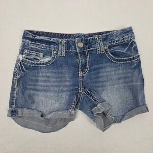 Maurices Denim Shorts Womens 5/6 Cuffed Distressed